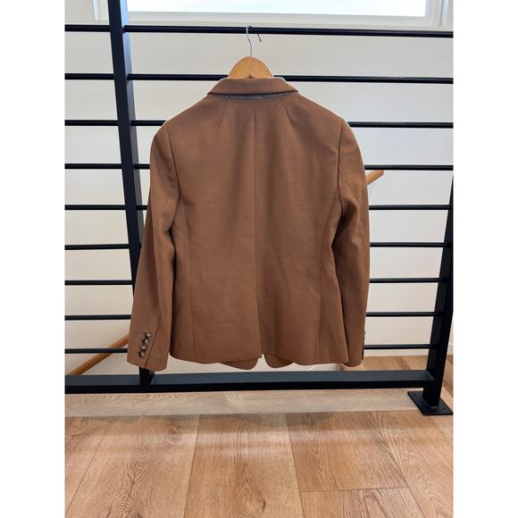 J.Crew Regent Blazer – Camel – Size 4P – Tailored Wool Blend with Flannel Collar - Picture 8 of 16